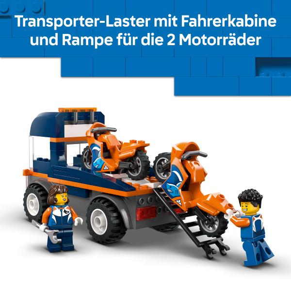 LEGO City - Motorradtransporter, Spielzeug LKW und 2 Minifiguren